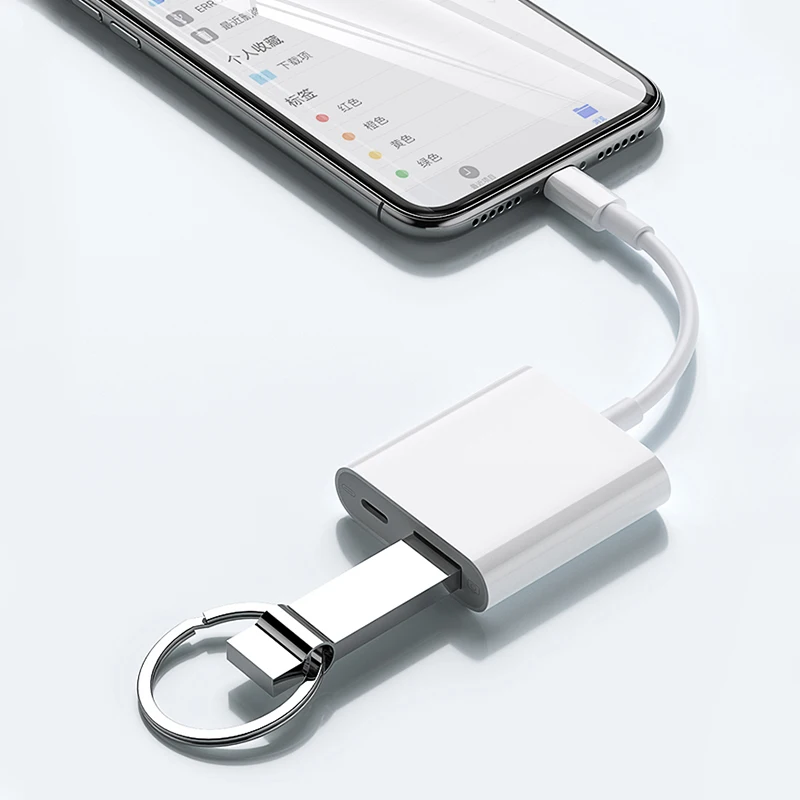OTG адаптер для iPhone 11 Pro X XS Max 8 USB флэш-накопитель клавиатура Камера кард-ридер конвертер даты для iPad док-станция