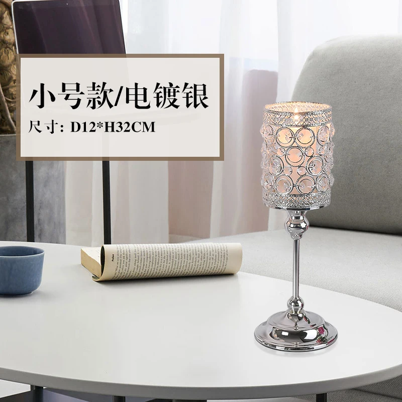 

Nordic Luxury Candle Holders Crystal Pillar Candle Holder Creative Wedding Table Centerpieces Bougeoir Candles Holder AC50ZT