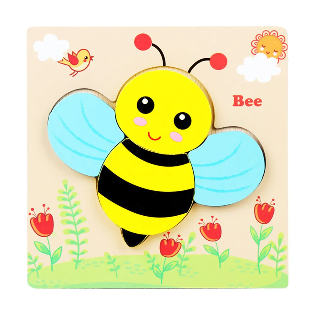 Деревянные животные 3d Пазлы бумага для малышей От 1 до 3 лет мальчиков и девочек