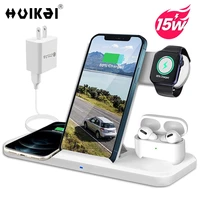 15w qi wireless charger 4 in 1 fast charging station for apple watch 6 5 4 3 iphone 12 pro 12 11 pro xs xr airpods pro stand pad