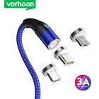 Магнитный кабель Vothoon 3A, кабель Micro USB Type C для быстрой зарядки для iPhone 11Pro, Samsung S9, магнитное зарядное устройство Xiaomi, кабель USB C