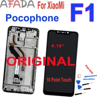 original 6 18 lcd for xiaomi pocophone f1 poco f1 lcd display touch screen assembly for pocophone f1 lcd with frame 22461080