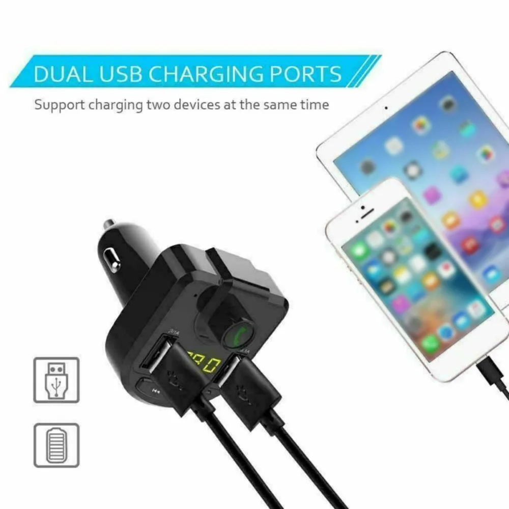 

Portable Car Audio FM transmitter Accessories Bluetooth Radio USB Charger