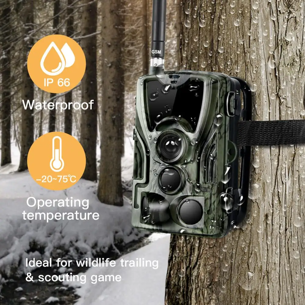 Охотничья камера HC801 2G 3G 4G MMS/SMS/e mail 20 МП 1080P ночное видение тропическая 0 3 s триггер