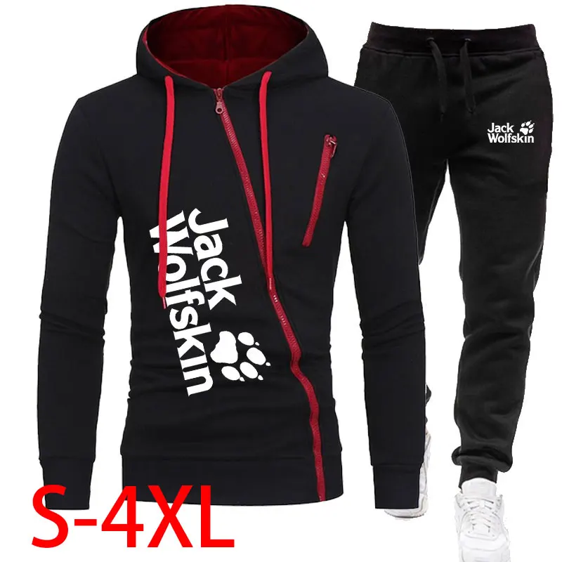 

2021 New Men's Tracksuit Hoodies and Black Trousers Classic Male Outdoor Casual Motorcycle Racing Suits
