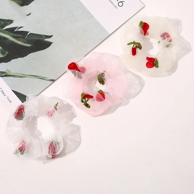 

Floral Scrunchies Hair Ties Rope Girls Ponytail Holders Vintage Rubber Band Elastic Hair Band Fashion Hair Accessories