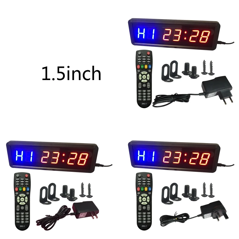 

Gym Timer Stopwatch with Remote for Gym Fitness Training Ideal Interval Timer Clock with Wall Mount Brackets