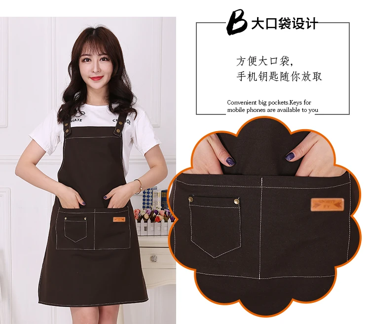 Фартук с принтом логотипа на заказ хлопковая Женская мода для дома кухни