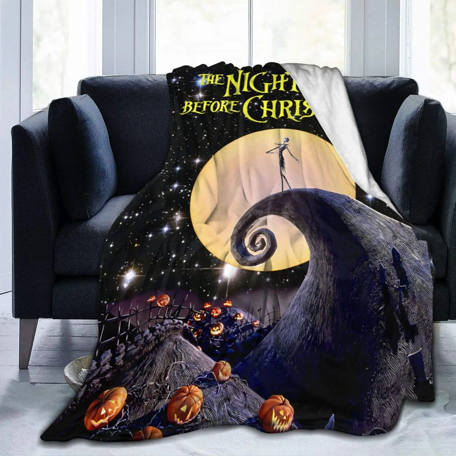 

Nightmare Before Christmas Ultra-Soft Micro Fleece Blanket Throw Fuzzy Hypoallergenic Plush for Kids Boys Girls Adults 3D Print