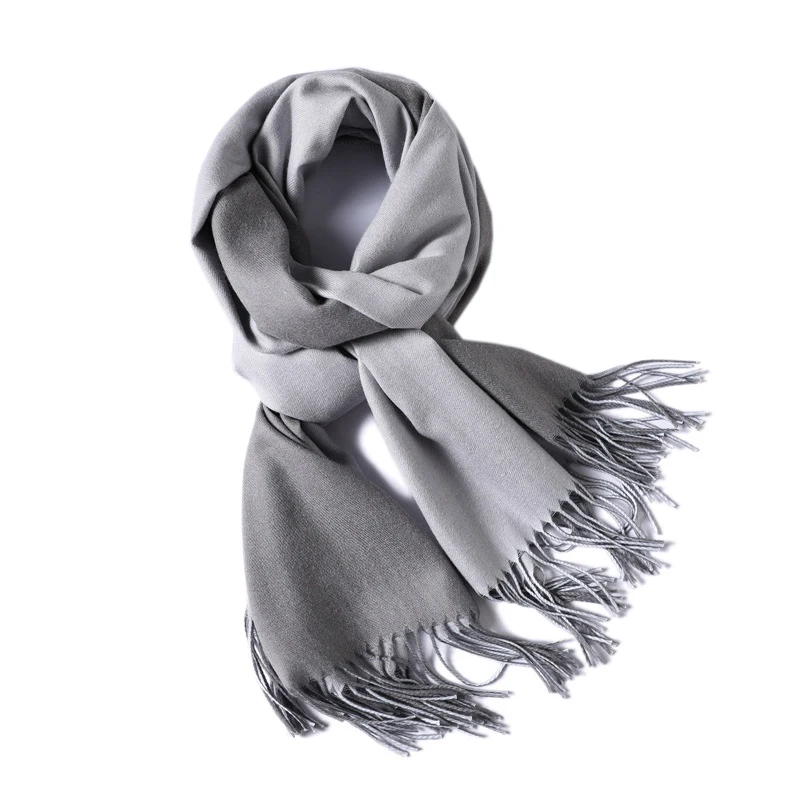 Women Solid Color Cashmere Scarf Tassel Autumn Winter Scarves Wraps Female Shawls Double Sided Long Foulard Femme | Аксессуары для