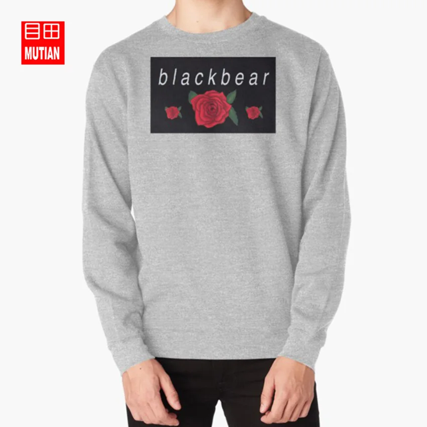 grey-sweatshirt Blackbear/толстовки с капюшоном с тремя розами; толстовки blackbear rose black beartrap three rose - Цвет: grey-sweatshirt