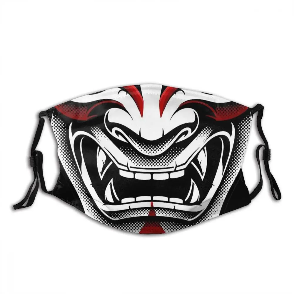 White & Red Okami Kitsune Kabuki Japanese Oni Demon Fashion Mascarilla Samurai Reusable Mouth Mask With Filters | Аксессуары для