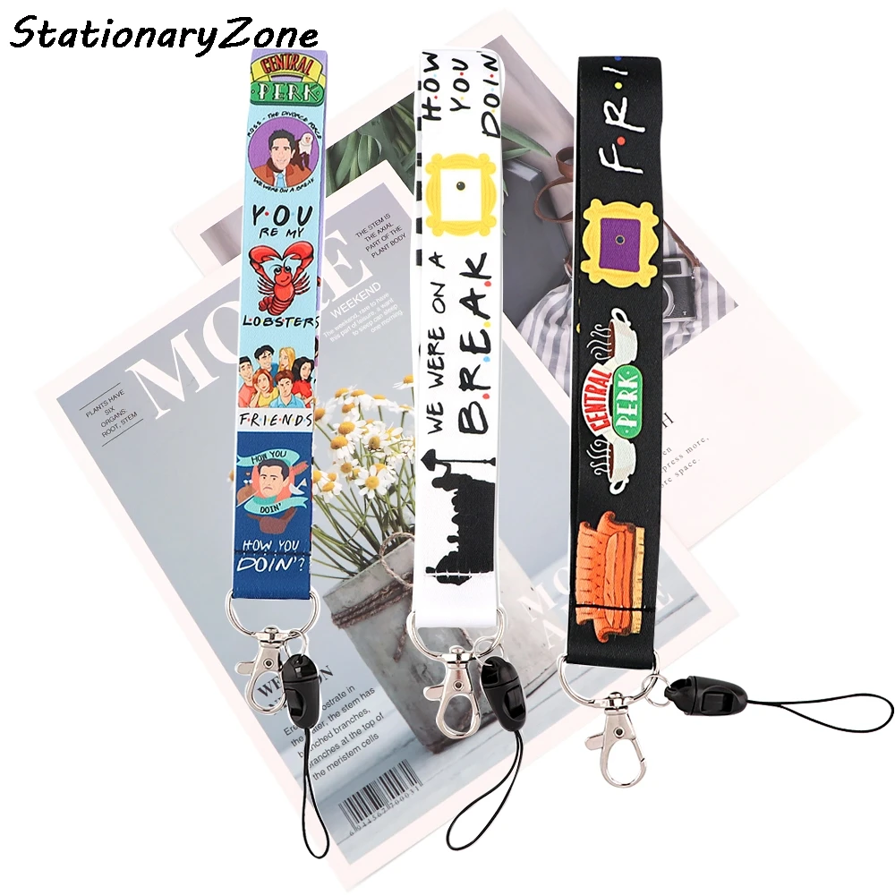 

JY070 Cartoon Friend Tv Show Lanyards Badge Holder Keychain ID Card Pass Gym Mobile Badge Holder Lanyard Key Holder Wristlet
