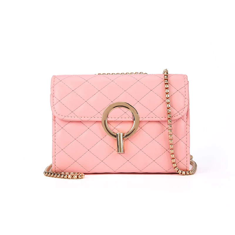 Женские сумки через плечо розовые крест накрест цепи Femme Blosa модные повседневные