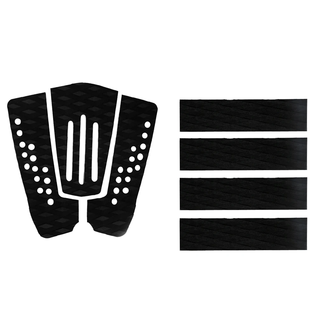 

7 Pieces Black EVA Surfboard Surfing Skimboard Tail Pads Traction Pad Deck Grips For Pool Piscina