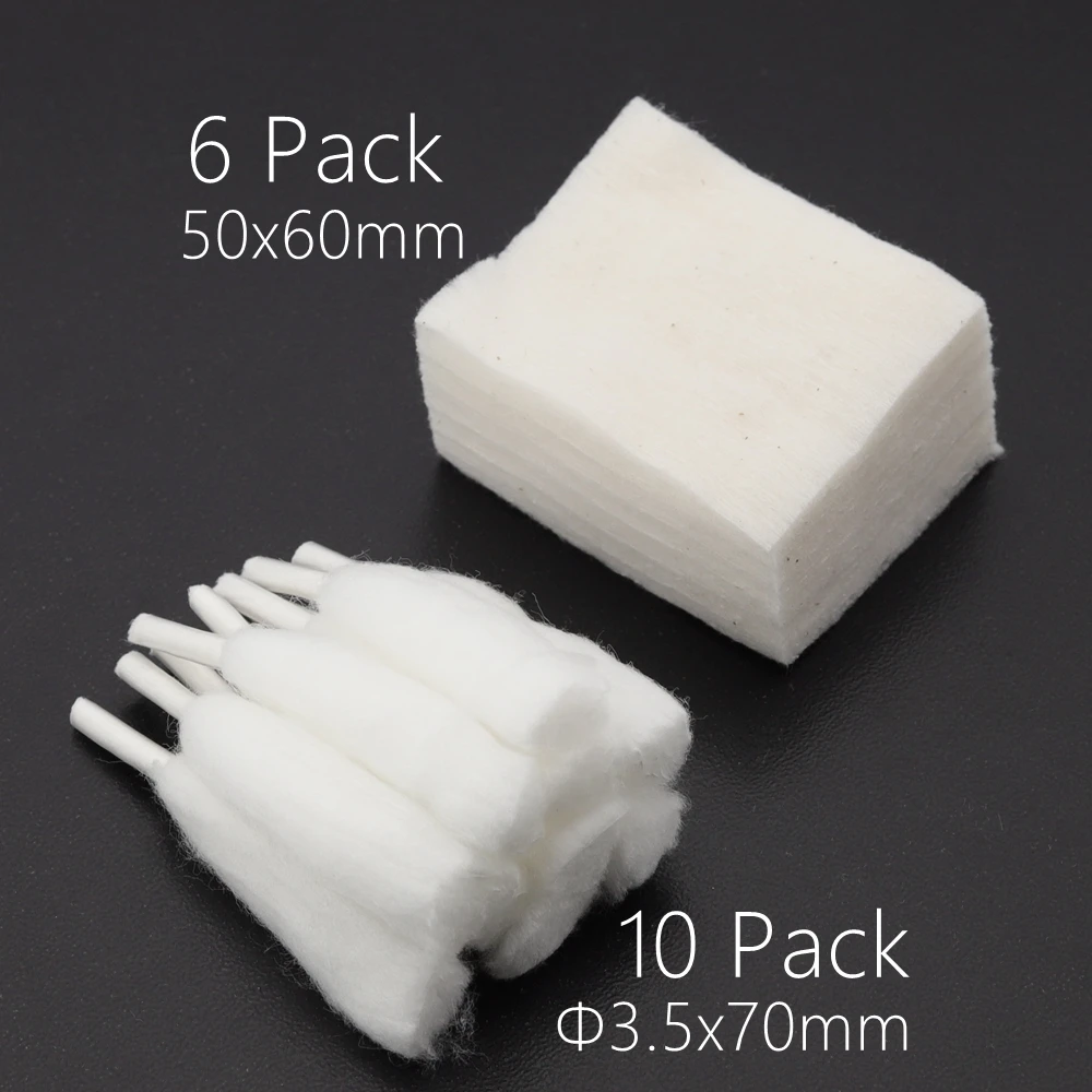 

Atomizer Bubble Bulb Glass Tube Deck Base With organic cotton Pad 6 Pack