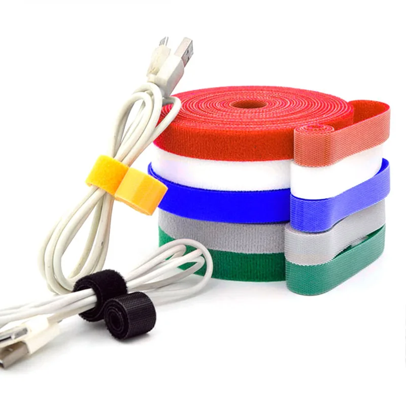 

5Meters Nylon Velcros Adhesive Fastener Tape Magic Hooks Loops Cable Ties Clip Wire Line Finishing Velcroing Strap Sticky Ribbon