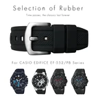 Ремешок резиновый силиконовый для CASIO EDIFICE мужской, черный браслет для часов с пряжкой-бабочкой и иглой, 25 мм