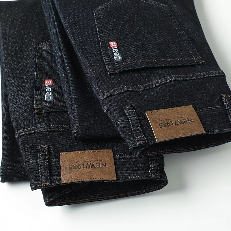 

2020 autumn men's new modal super soft business casual straight-leg jeans high quality men's high waist stretch denim trousers