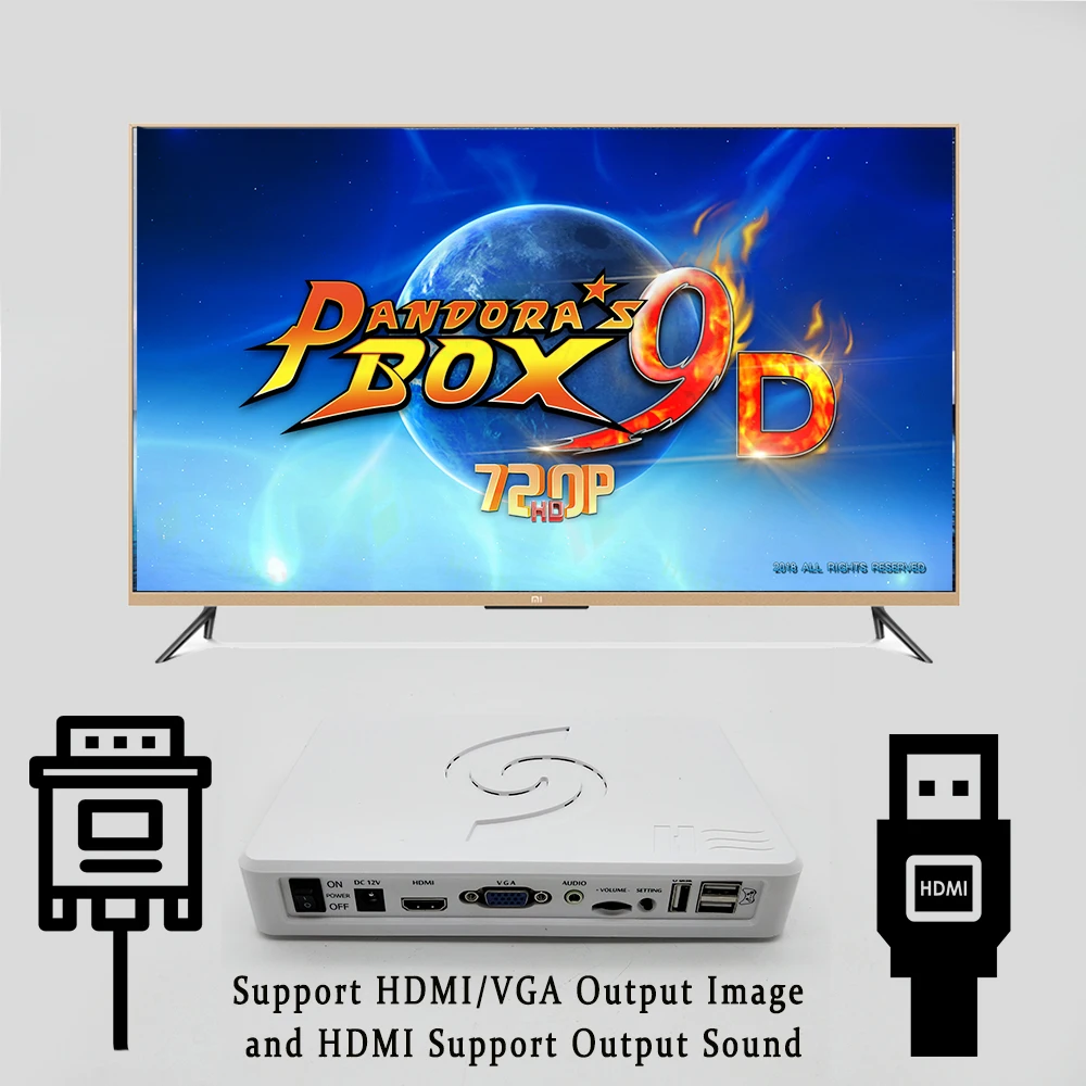 Pandora Box 9D 2500 В 1 Материнская плата 2 игрока проводной геймпад и беспроводной набор