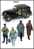 135 scale die cast resin white model officer and captured civilians 5 people need to manually color the model free shipping