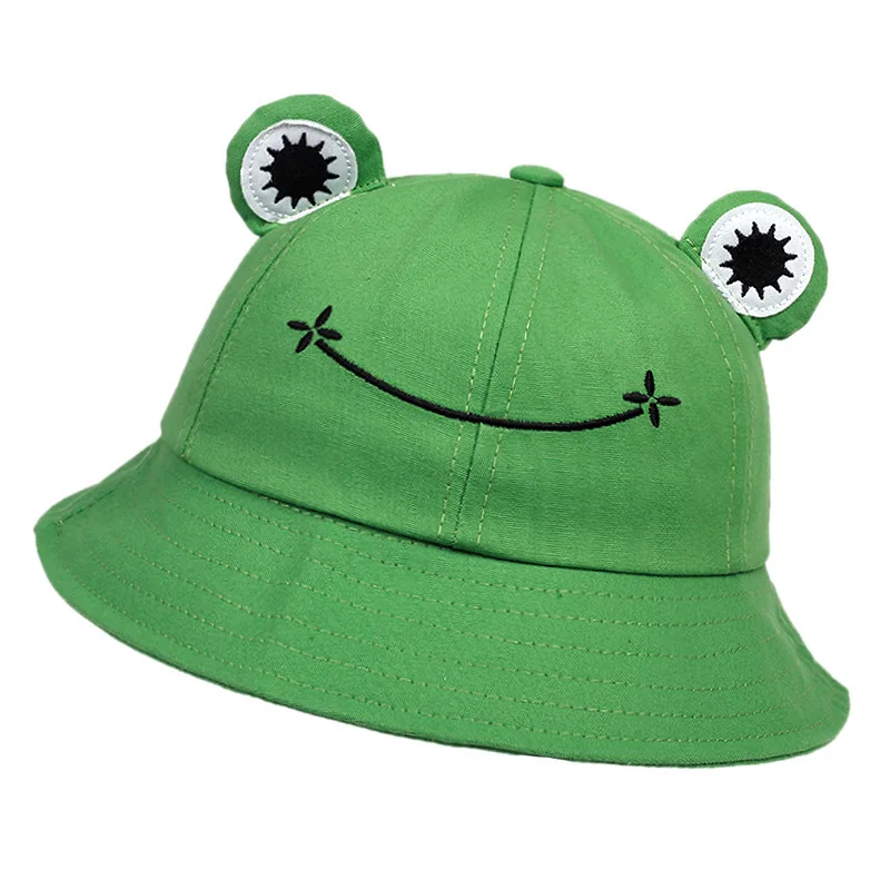 Child-Parents Frog Bucket Hat For Women Summer Autumn Plain Female Panama Outdoor Hiking Beach Fishing Sunscreen Woman Bob Caps images - 6