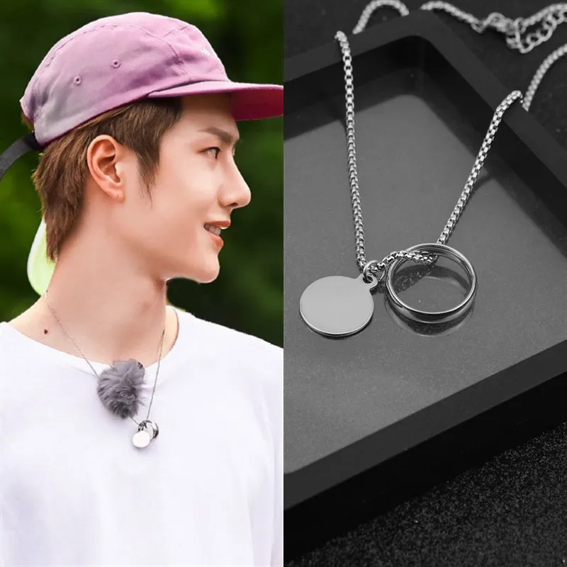 Kpop Трендовое женское ожерелье из нержавеющей стали никогда не выцветает круглая