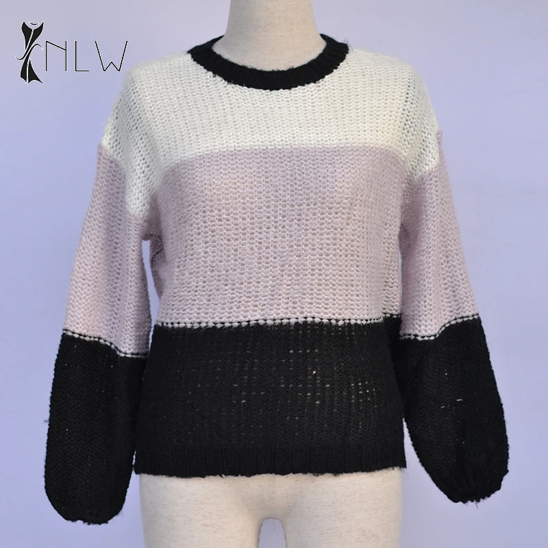 NLW хаки размера плюс женский свитер 2019 осень зима длинный рукав полый джемпер