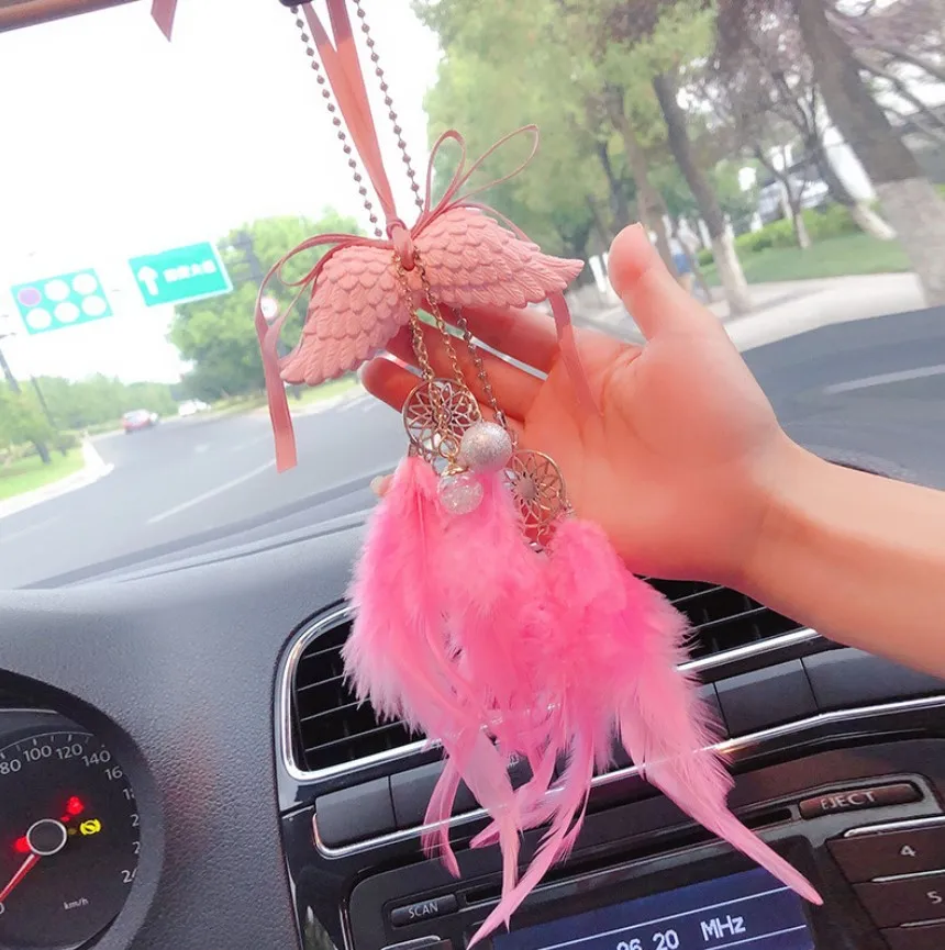 1pcs car pendant hanging decor dream catcher feathers handmade wall car ornament craft home decoration wind chime free global shipping