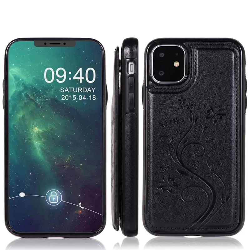 Для IPhone 11 чехол для X XS XR Чехол мужчин кошелек телефона искусственная кожа клатч
