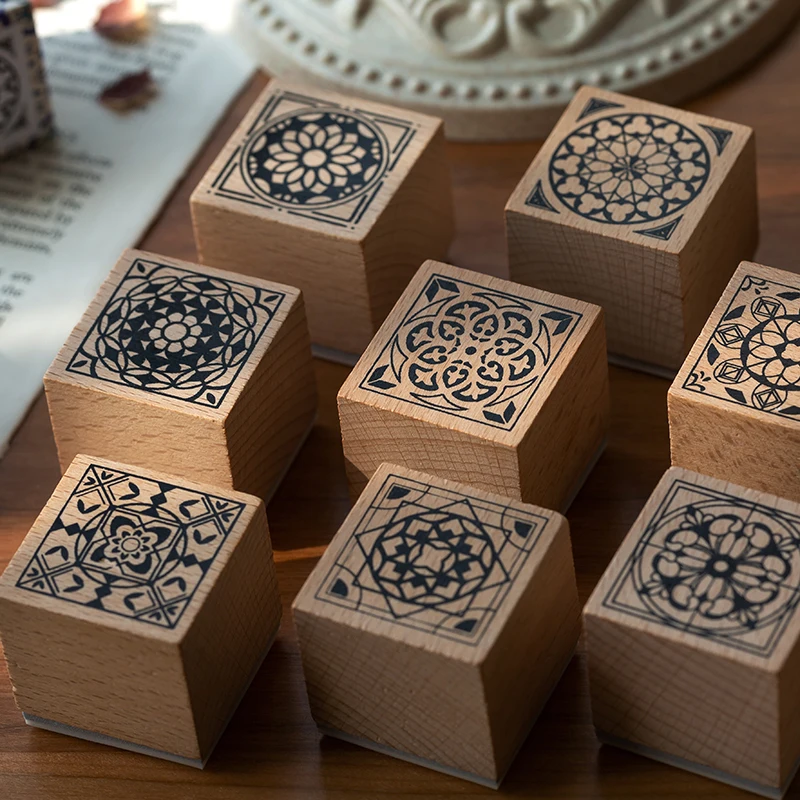 1 шт. Ретро Европейский узор украшения штампы деревянный комплект резиновых