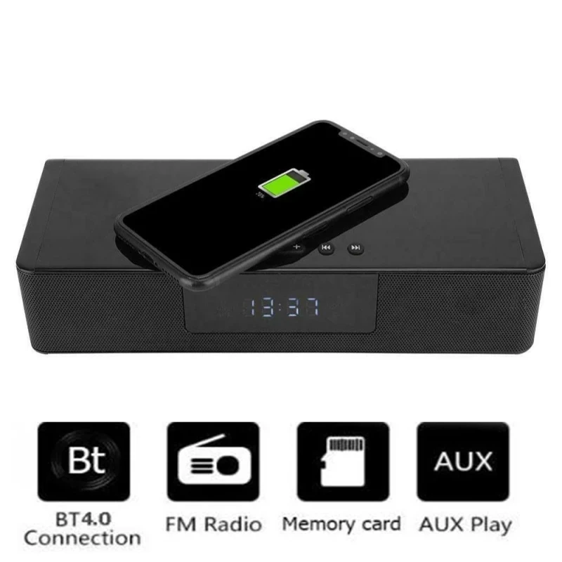 

Wireless Charging Bluetooth Speaker 4000mAh Soundbar Home Theater Shocking Surround Bass Column Computer Subwoofer Music Center