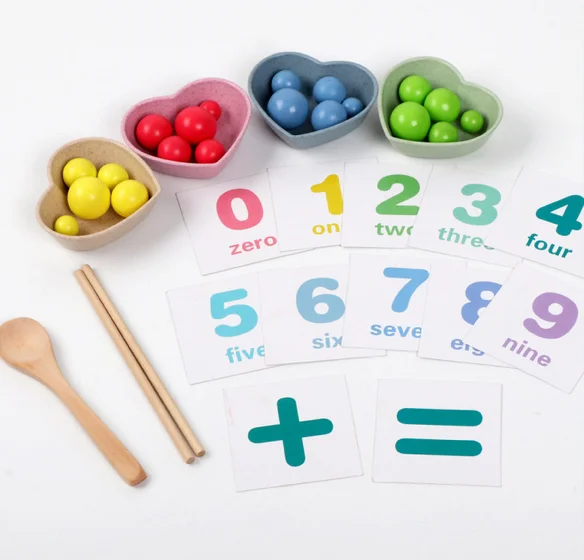 Детские игрушки Монтессори деревянные руки мозг обучение зажим бусины