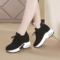 womens sneakers height increasing shoes thick bottom breathable women mesh shoe lace up ladies vulcanized shoe casual 2021 new
