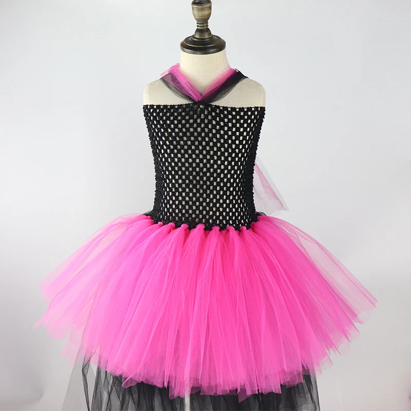 Черный ярко розовый винтажный женский костюм для косплея на Хэллоуин| |