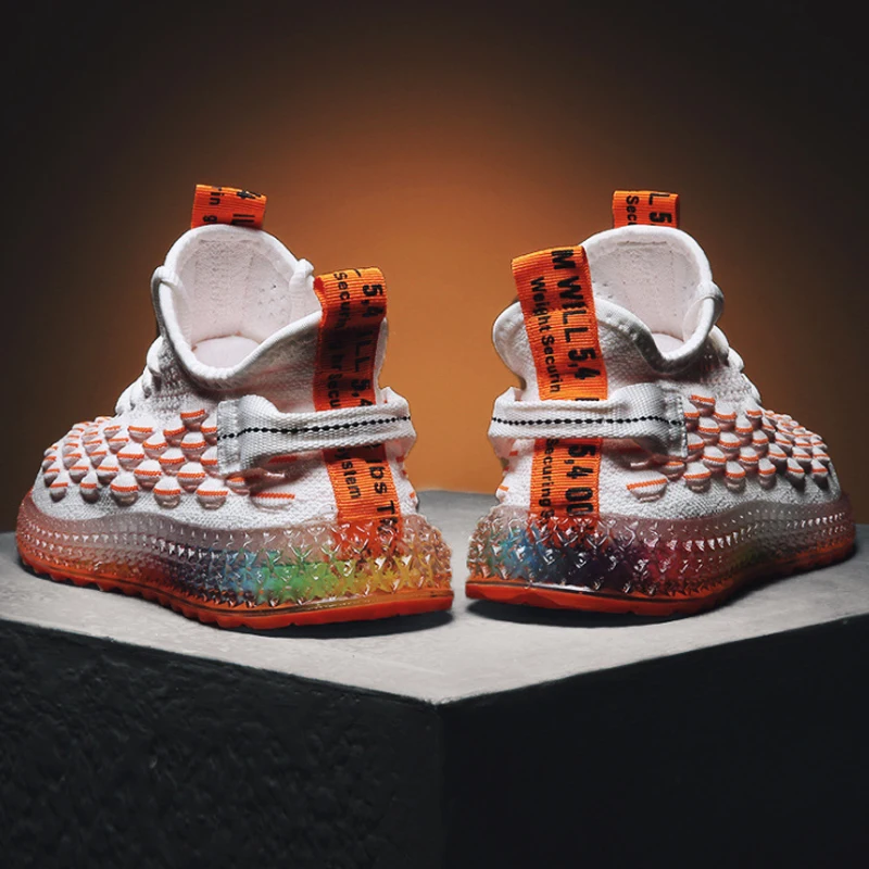 Кроссовки мужские с сетчатым плетением дышащие повседневный принт 4D для отдыха