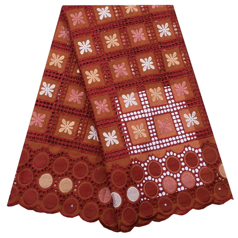 Африканская Высококачественная швейцарская вуаль кружева хлопковая