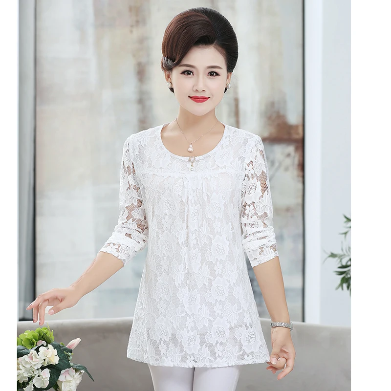 2020 размера плюс одежда с длинным рукавом кружевным узором Для женщин футболка