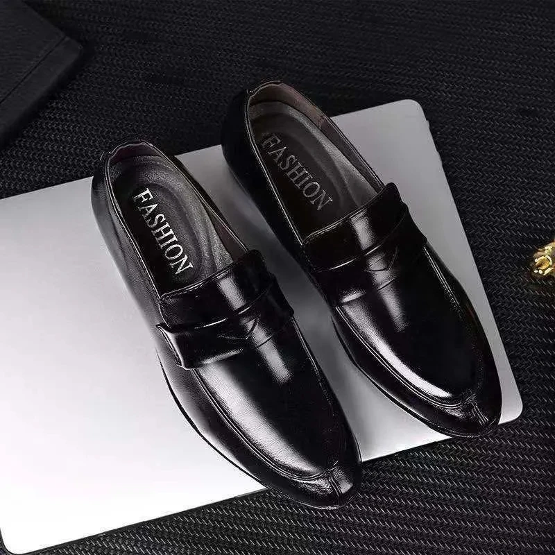 

Man Business PU Leather Shoes Men Black Formal Dress Shoes Males Fashion Wedding Flats Spring Autumn Footwear