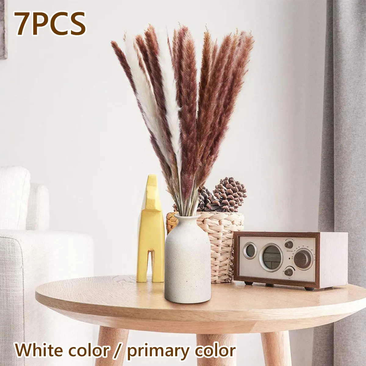 

7pcs Dried Pampas Grass Decor Artificial Plants Wholesale Wedding Party Home Craft Supplies Props for Photo Flower Ear 20-35cmCM