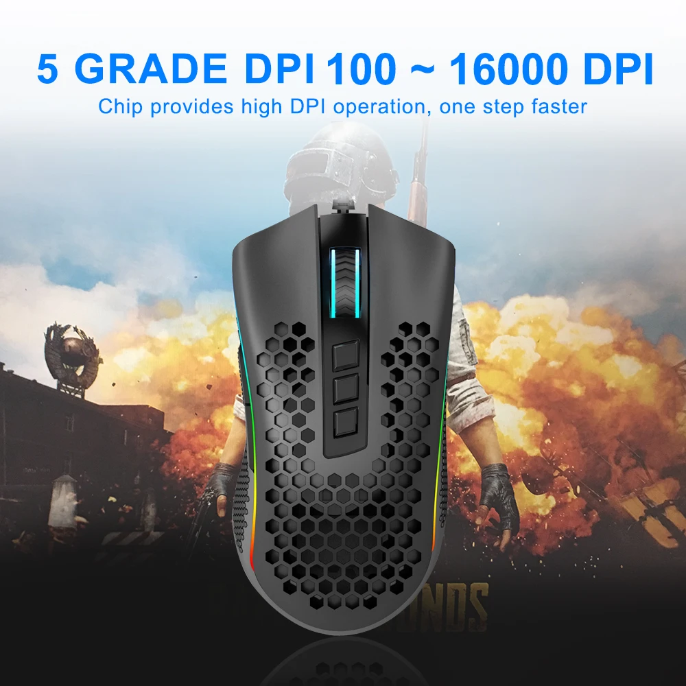 Игровая мышь Redragon Storm Elite USB Проводная RGB подсветка 32000 точек/дюйм 9 Кнопок