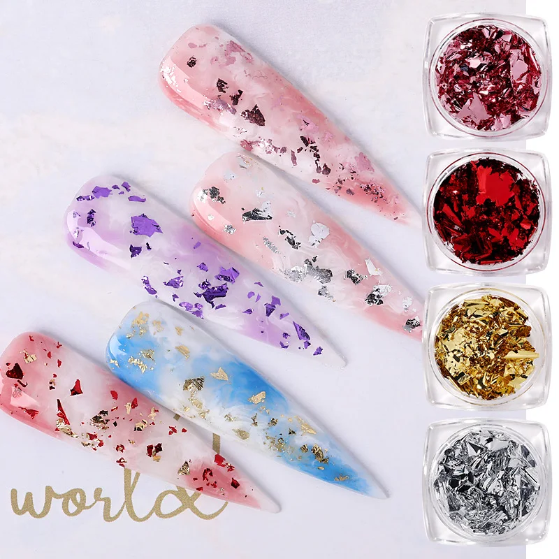 1 коробка блестки из алюминиевой фольги для ногтей | Красота и здоровье