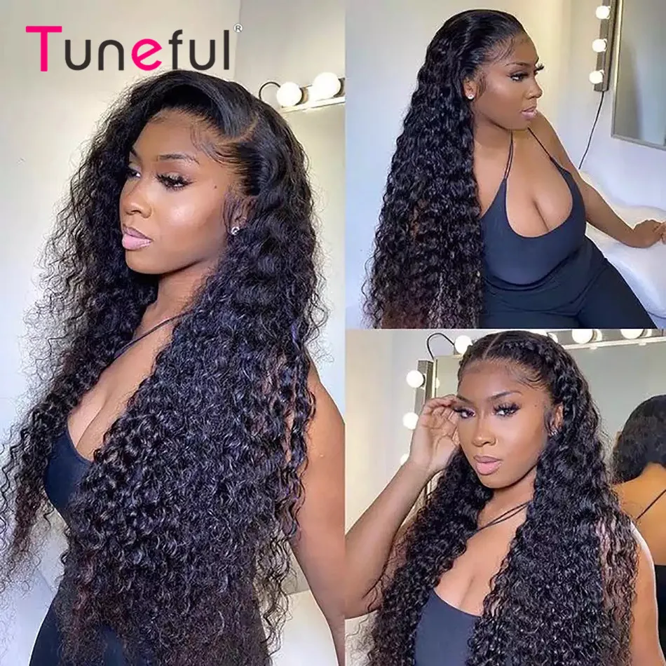 

Curly 13x4 Lace Front Human Hair Wigs 4x4 5x5 Closure Wig 30 Inch 180% Peruvian Deep Curly HD Lace Frontal Wigs For Women Remy