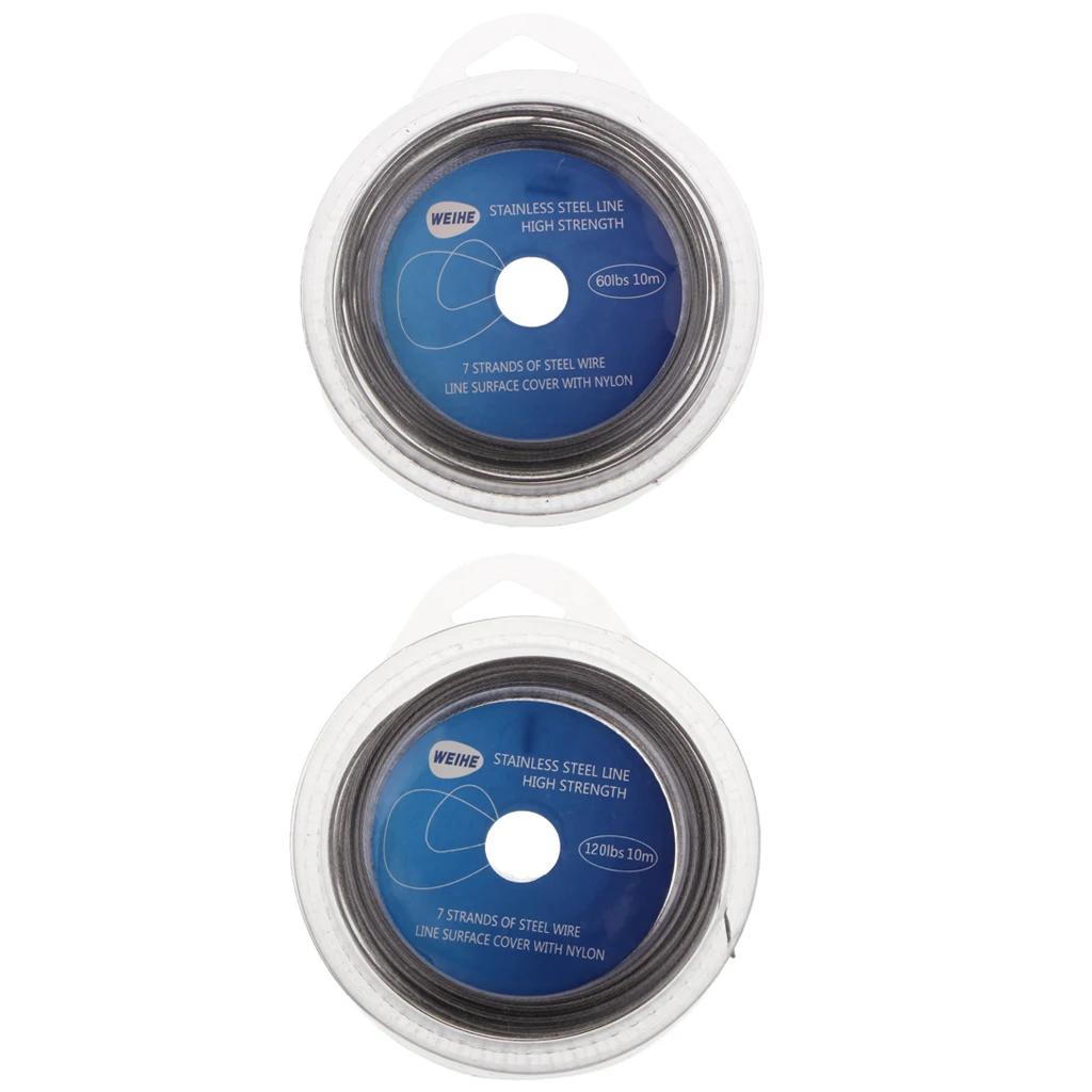 2 шт. рыболовная стальная леска 10 м 7 прядей плетеная ведущая проволока с 12