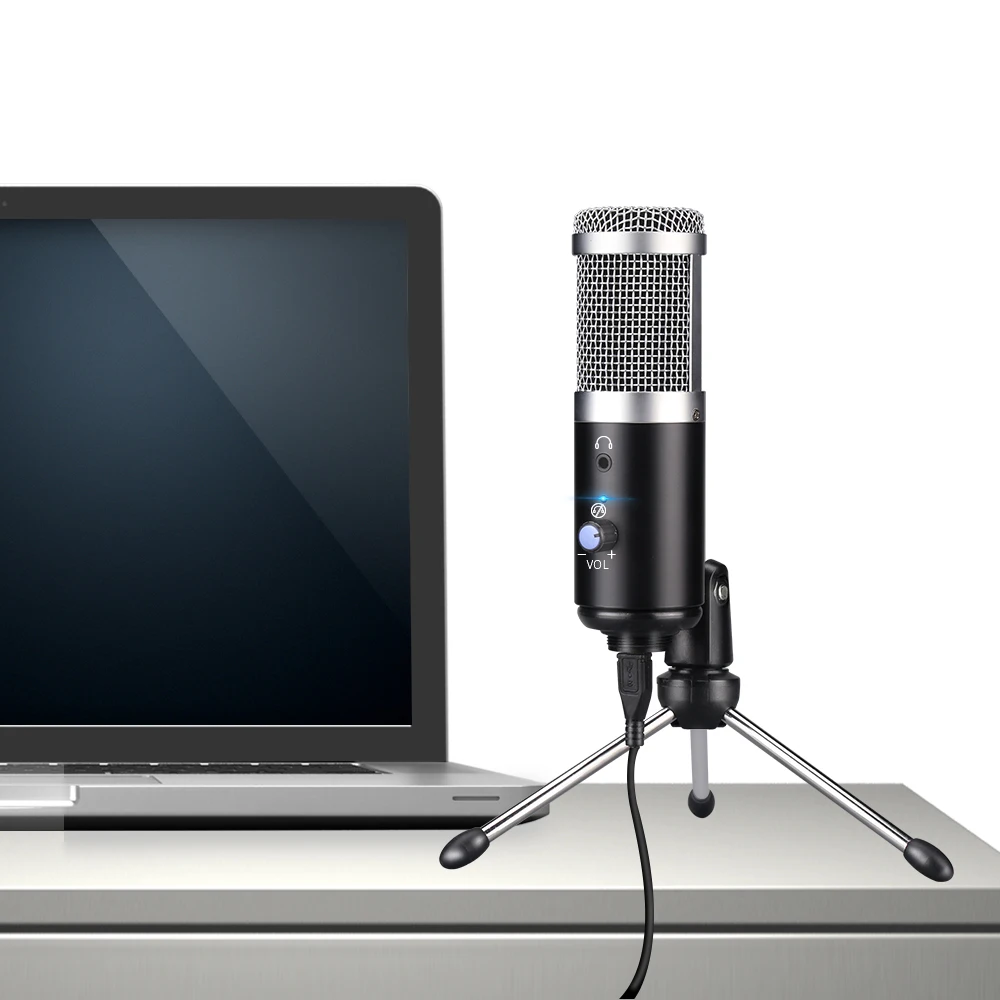 

New USB Microphone PC Mini Condenser Microphone Vocals Recording Studio Microphone for YouTube Video Skype Chatting Game Podcast