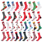 Рождественские милые носки с изображением тростника, оленя, рождественской елки, Мультяшные носки унисекс, 2021, рождественские Модные трендовые мужские носки, рождественский подарок