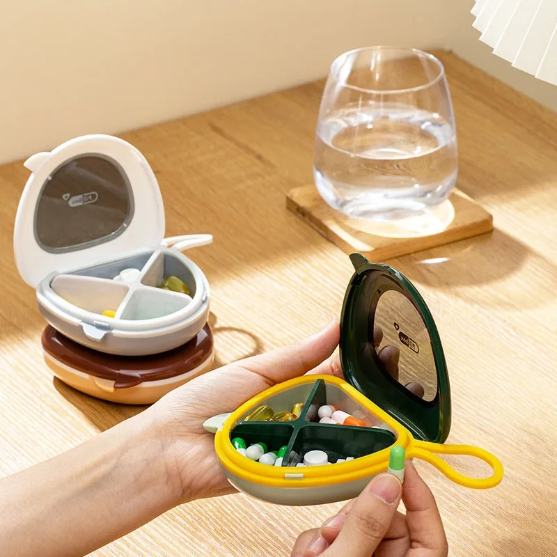 

Travel Portable Bird Shaped Pill Box Mini Storage Box Split Sealed Box Moisture-proof Container Drug Tablet Lattice Pill Case