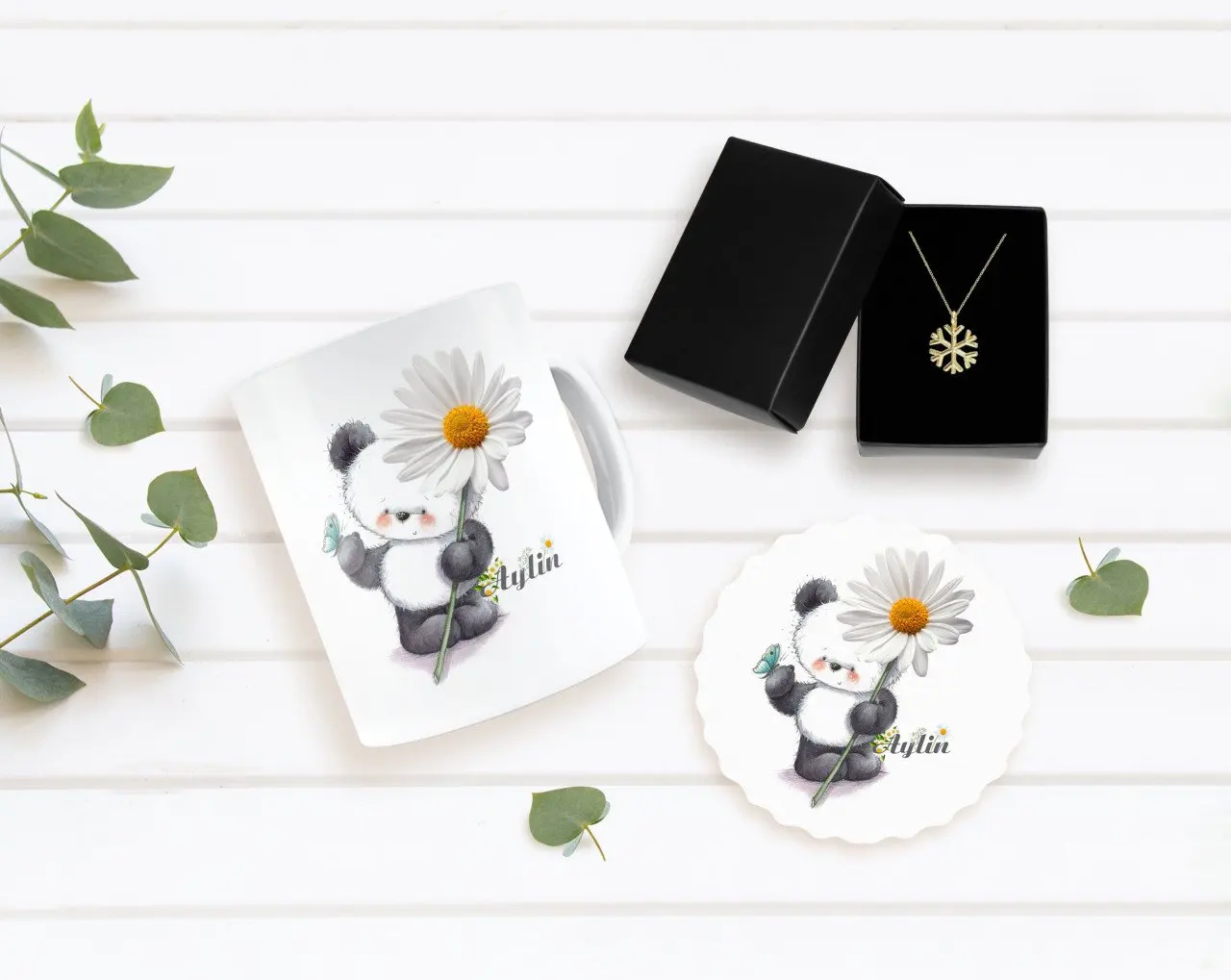 

Персонализированные Дейзи тематические Подставка под кружку и подвесок в форме снежинок к Seti-9