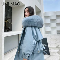 2020 winter down jacket real fox fur leather rex rabbit liner hooded parkas warm removable snow overcoat natural fur collar coat