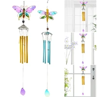 glass wind chimes ornaments animal butterfly birds pipe home decoration craft gift pendant pi669